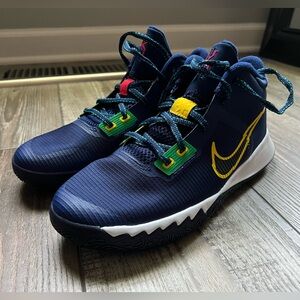 "Nike Kyrie Flytrap 4" Blue Void Yellow Basketball Shoes Size 6Y